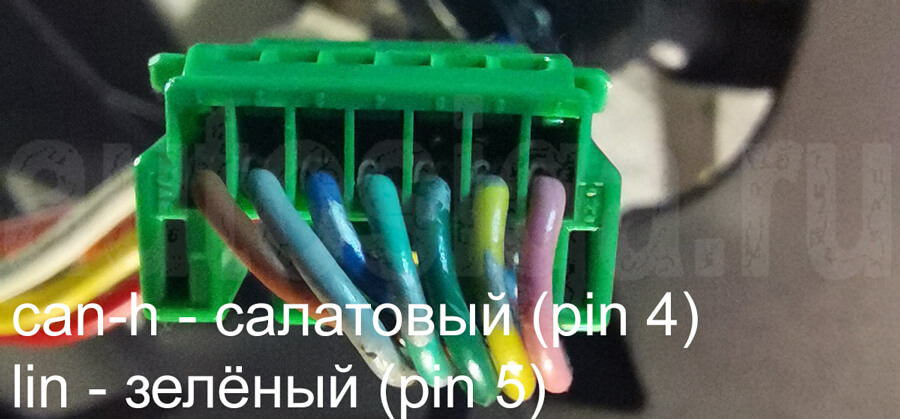 Honda Fit Shuttle Hybrid 2011 – can и lin Honda Fit Shuttle Hybrid 2011 – 7-ми контактный разъём под рулём