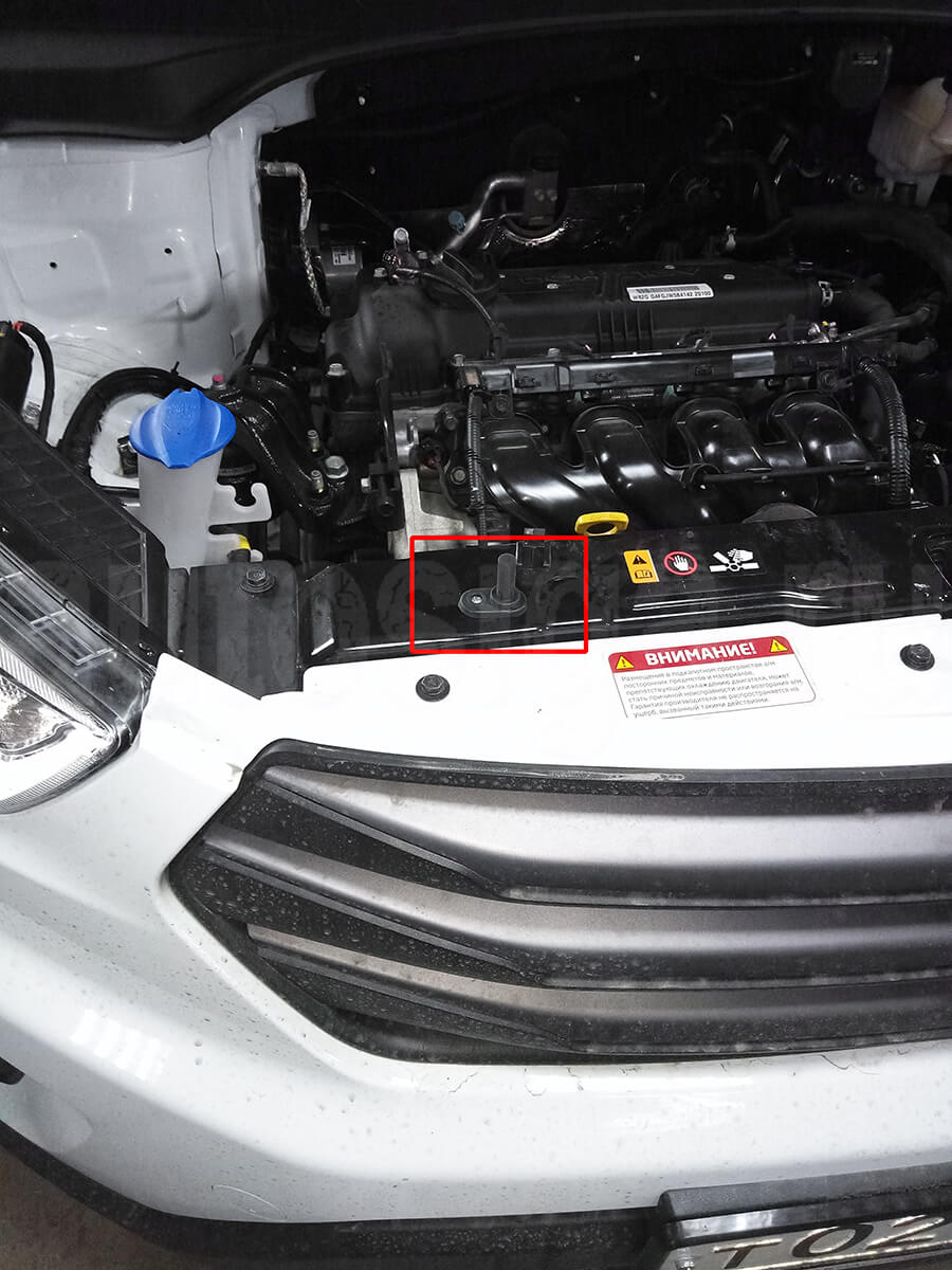 Концевик капота Hyundai Creta 2016-2020 PTS Установка концевика капота на Hyundai Creta 2016-2020