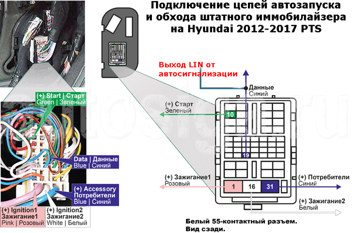 Установка сигнализации на Hyundai I40 2014 PTS