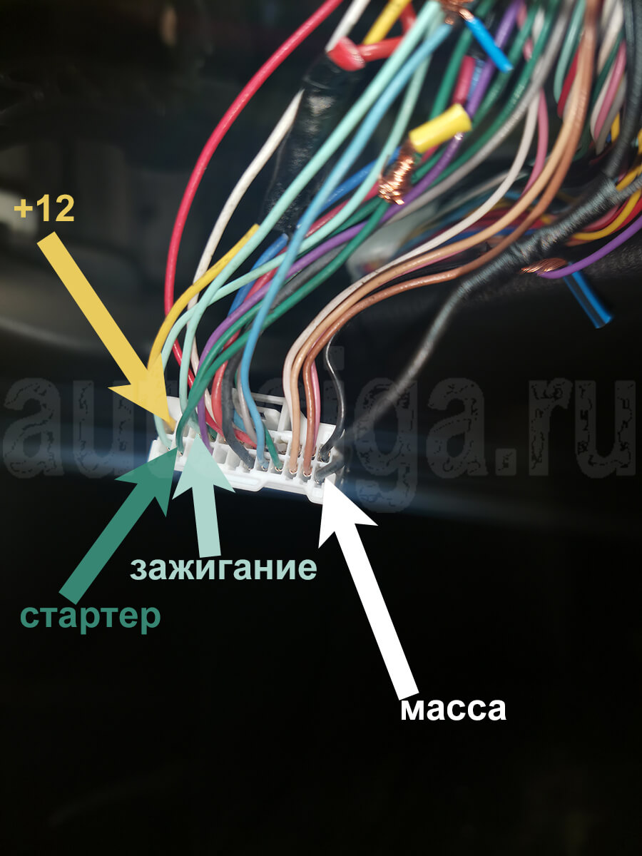 Мазда Аксела – подключение сигнализации к силовым проводам Mazda Axela – подключение сигнализации к силовым проводам на блоке SSU
