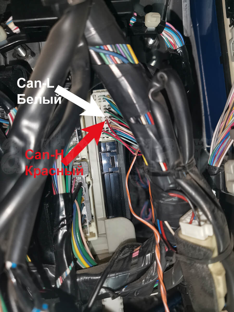 Подключение к can за барадчком Toyota Corolla Axio 2014