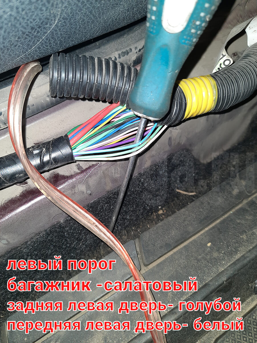 Багажник, левые задняя и правая двери на Toyota Wish 2010 Подключение к концевикам задней левой двери, багажника и передней левой двери Toyota Wish 2010