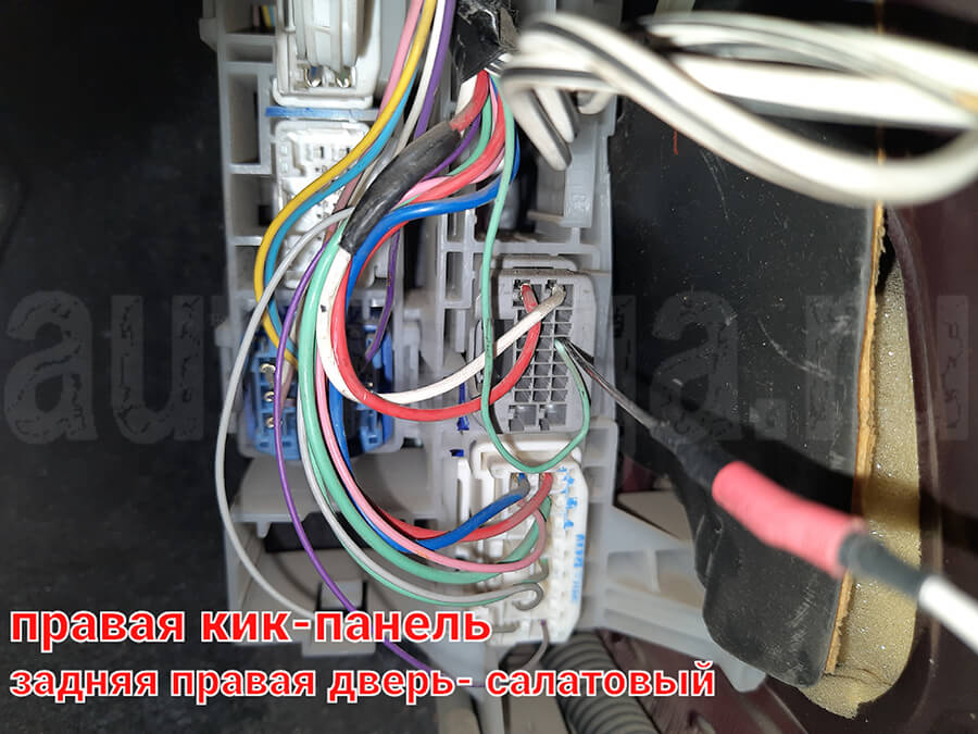 Задняя правая дверь на Toyota Wish 2010 Подключение к концевику задней правой двери Toyota Wish 2010
