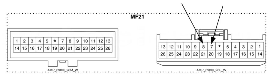 Киа Соул 2012: разъём mf21 Kia Soul 2012: разъём mf21