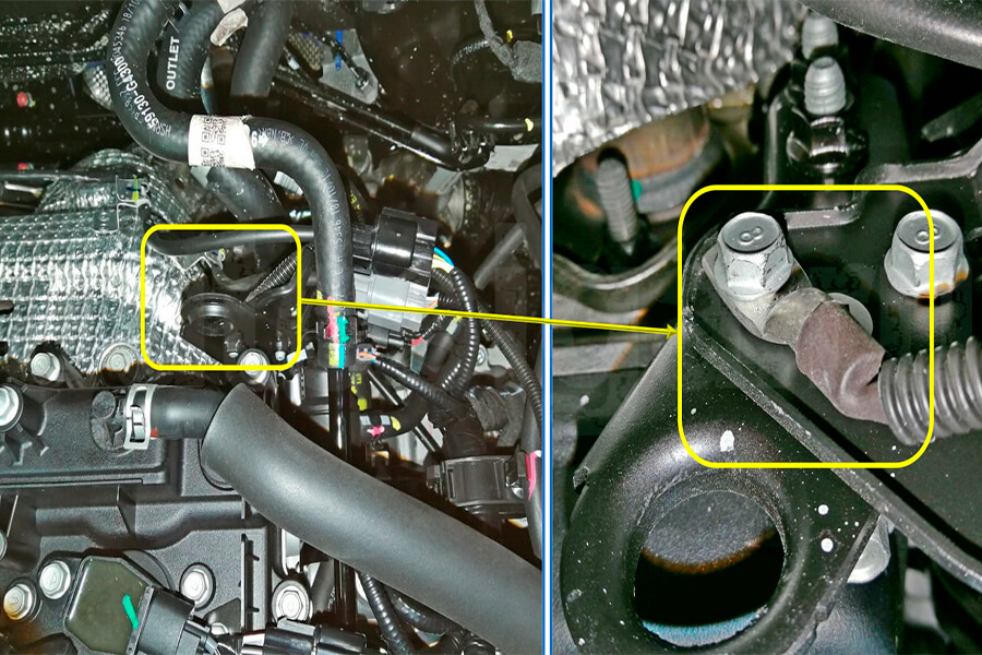 Kia Soul 2019-2023 Датчик температуры двигателя Киа Соул 2019-2023 Установка датчика температуры