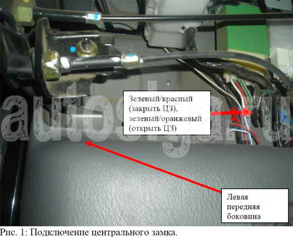 Подключение центрального замка